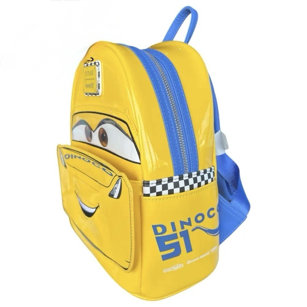 NWT Loungefly Pixar Disney Cars Cruz Ramirez Dinoco Yellow Backpack LE Racecar - Picture 4 of 11